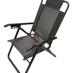 Reposera Descansar 80040 / Total Black / Caño Aluminio / 5po Color Negro